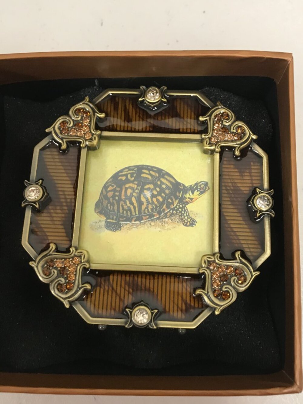 Jay Strongwater enamel frame swarowski crystal hearts tiger NIB
